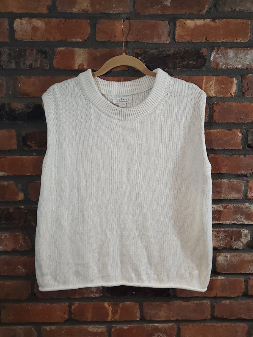 Velvet by Graham & Spencer Aster Sweater Tank Coastal Grandma Neutral Women's L - Picture 6 of 11